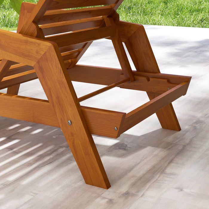 Produktbild Swisshandel24 Sonnenliege, Gartenliege aus Holz, Wetterfest Relaxliege bis 120 belastbar, Orange, 66x190x73,5cm (66 cm)