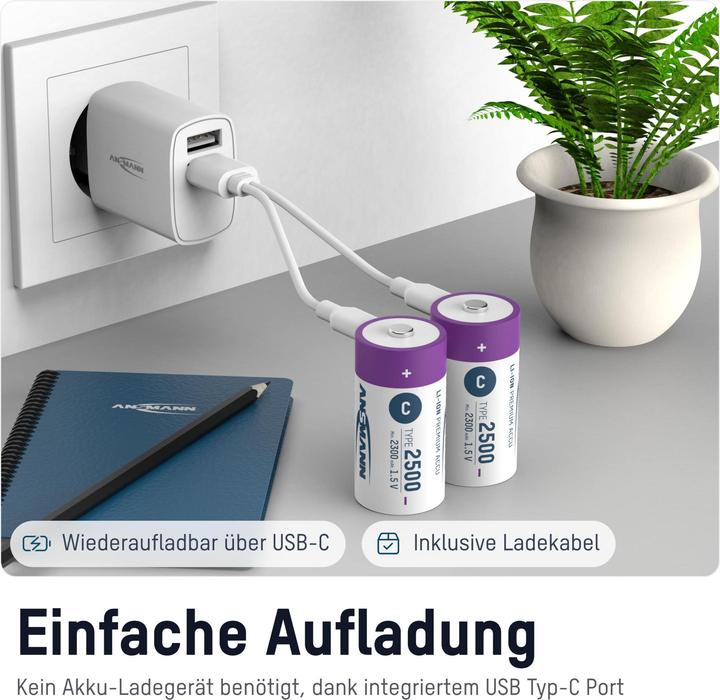 Produktbild Ansmann Baby C (2 Stk., C, 2300 mAh)