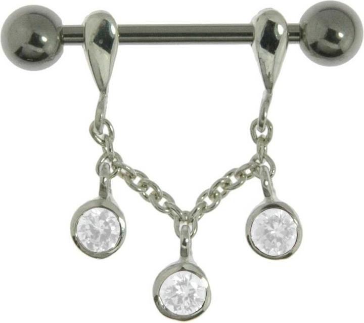 Produktbild Bijouteria Brustpiercing (Chirurgenstahl 316L, Kristall, Silber 925)