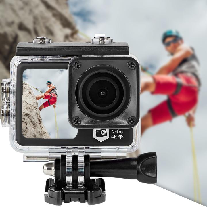 Actual product image Nedis Action Cam | 4K@30fps | 16 MPixel | Waterproof up to: 30.0 m | 90 min | Wi-Fi | App available (30p, Wi-Fi)
