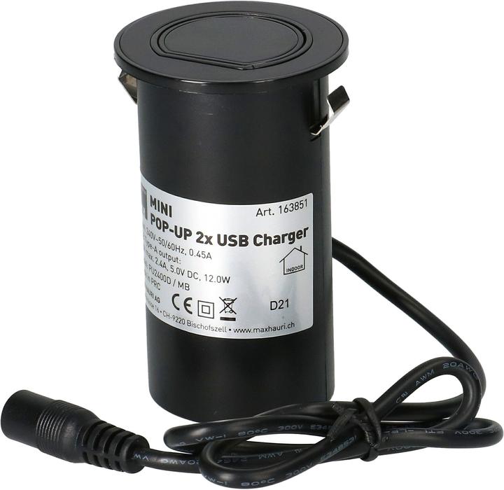 Immagine prodotto Max Hauri Caricabatterie Office Line MINI POP-UP (2 x, USB-A, 2 m)
