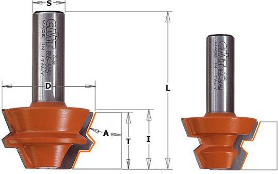 Produktbild CMT 955.005.11 Gehrungsfräser-Satz 22,5° mit Zylinderschaft 8 mm