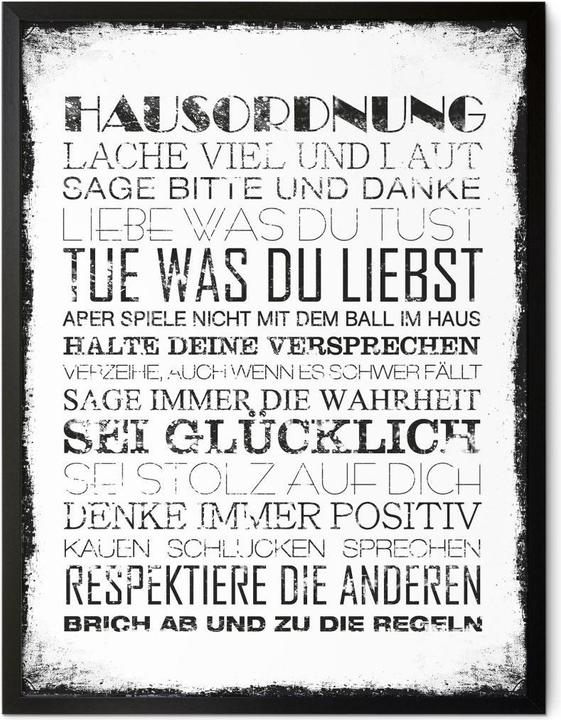 Produktbild Trenddeko Poster Hausordnung 24 x 30 cm, Papier (24 x 30 cm)