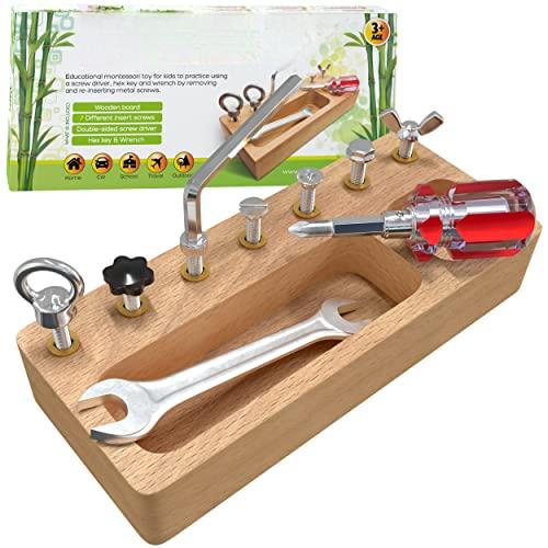 Produktbild Activity Board Schraubbrett Kinder Holz | Lernspielzeug Motorikspielzeug