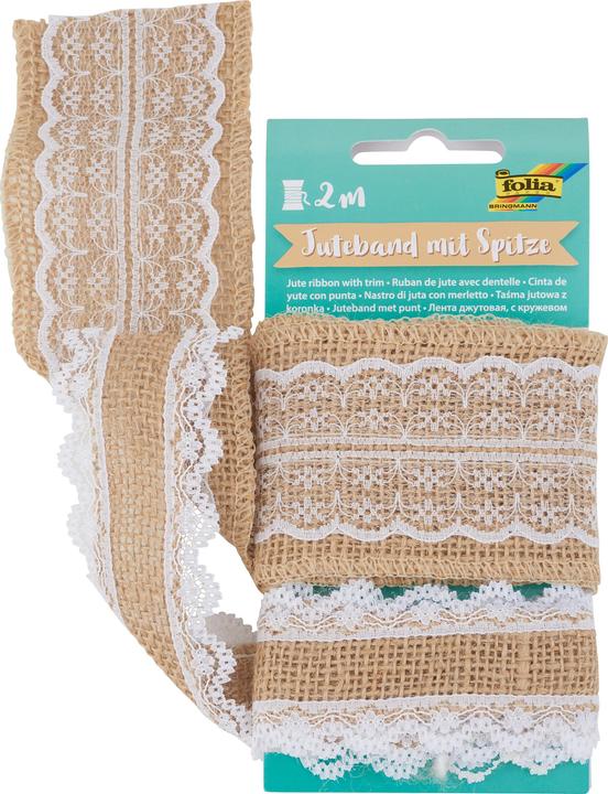Produktbild Folia Juteband mit Spitze