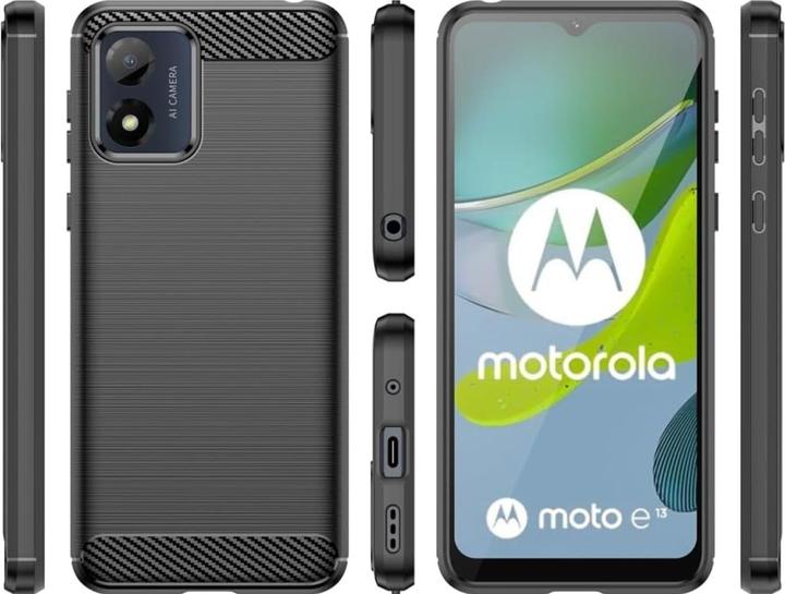 Actual product image Screenguard Motorola Moto E13 Case Carbon Brushed Soft TPU (Motorola Moto E13)