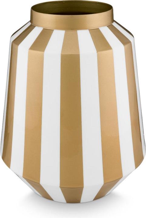 Immagine prodotto PIP Studio Vaso in metallo Stripes bianco-oro 24x29cm (1 x, 24 x 29 cm)