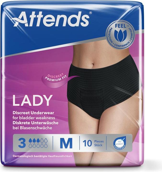 Actual product image Attends Lady 3 Discreet M black Btl 10 pcs. (10 x, M)