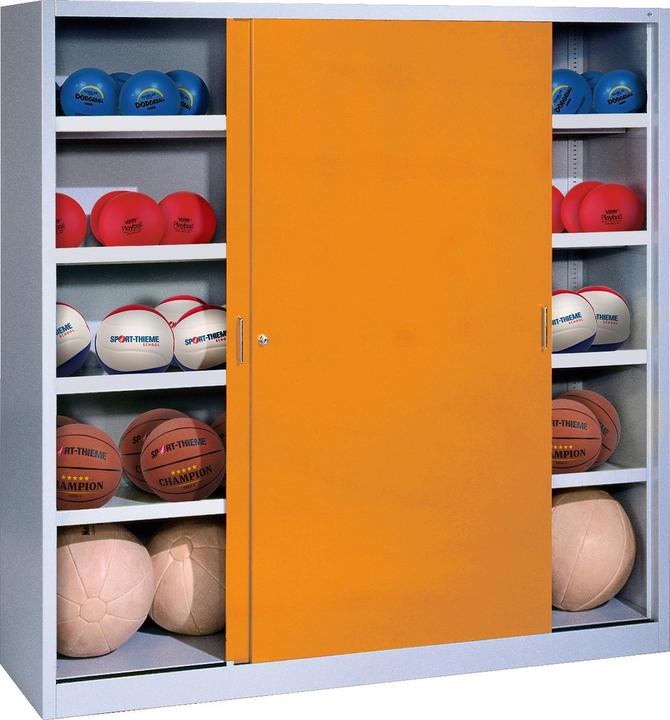 Image du produit C+P Armoire pour balles (hxlxp : 195x120x50 cm, avec portes coulissantes en tôle pleine, type 4)
