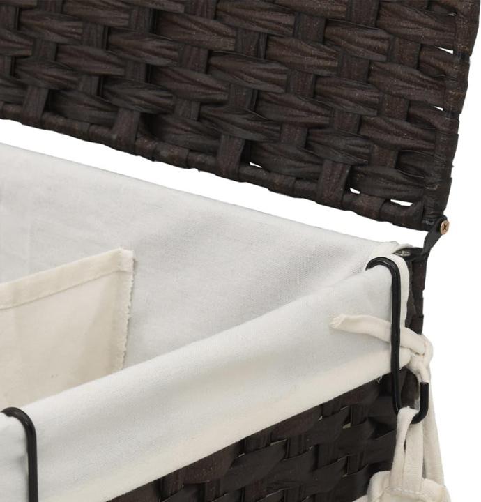 Produktbild VidaXL Wäschekorb mit Rollen Dunkelbraun 60x35x60,5 cm