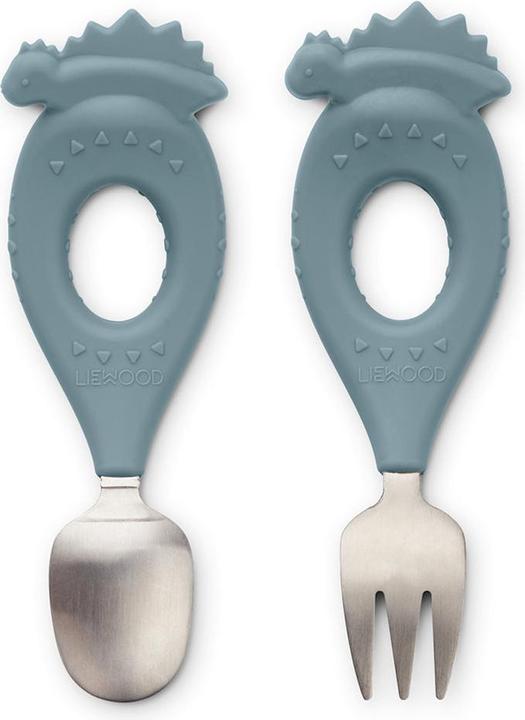 Liewood Posate per bambini Stanley Dino Whale Blu