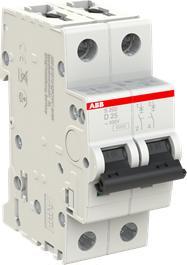 Actual product image ABB S202-D25 Automatic circuit breaker D-Char., 6 kA, 25 A, 2P