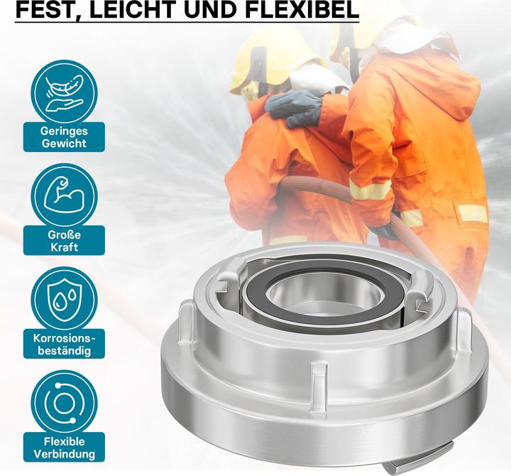 Produktbild Wiltec Übergangsstück Storz Kupplung C 52 auf D 25 Aluminium Feuerwehrschlauch (Kupplung, 52 mm)