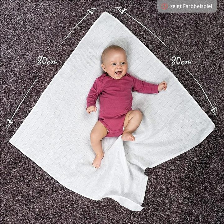 Produktbild Makian Mullwindeln & Mulltücher Mullwindel / Mulltuch 10er Pack 80 x 80 cm - Grau (80 cm, 80 cm)