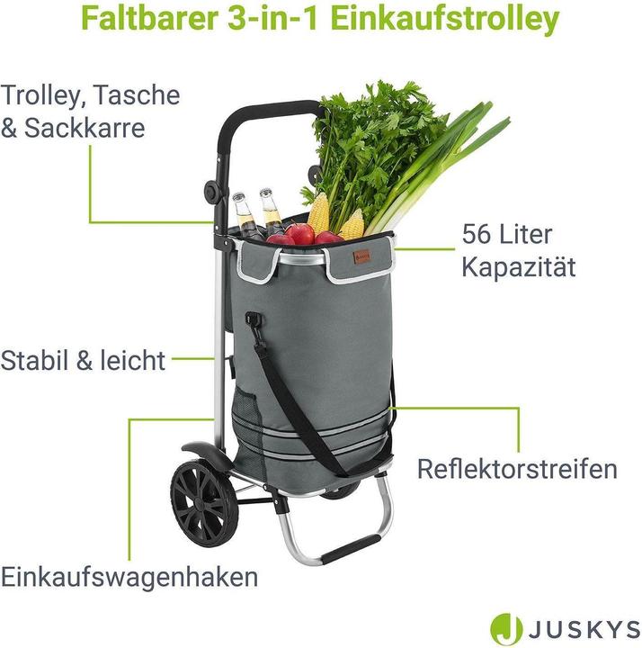 Immagine prodotto Juskys Carrello spesa 3in1