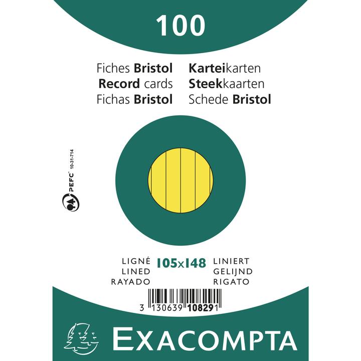 Image du produit Exacompta Fiches (105 x 148 mm, 205 g/m², 100 x)