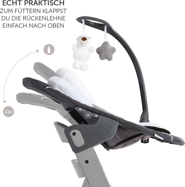 Produktbild Hauck Hochstühle Alpha Plus Grau Newborn Set Deluxe - 4-tlg. Hochstuhl (Hochstuhl)