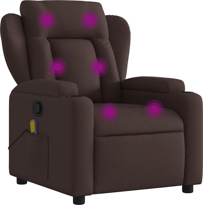 Produktbild VidaXL Massagesessel Dunkelbraun Stoff,Farbe: Dunkelbraun,Material
