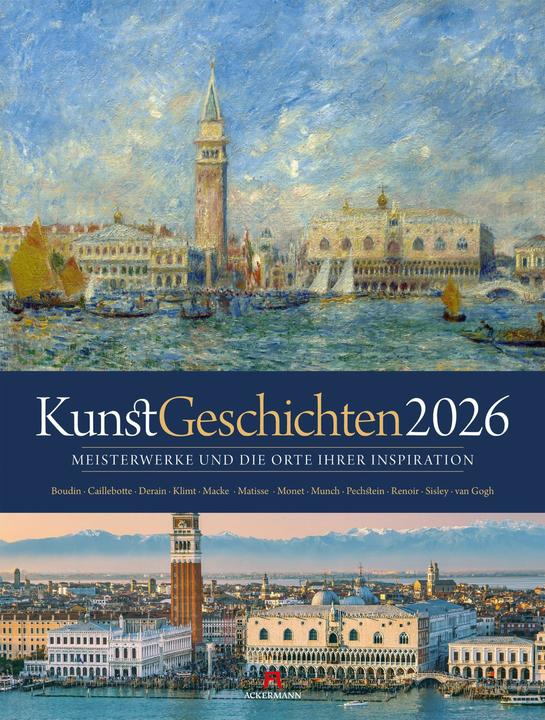 Immagine prodotto KunstGeschichten - Meisterwerke und die Orte ihrer Inspiration Kalender 2026 (Copertina rigida, Tedesco)