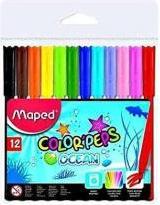 Immagine prodotto Maped Penne a punta di feltro Ocean 12 pezzi in un astuccio (Multicolore, 12 x)
