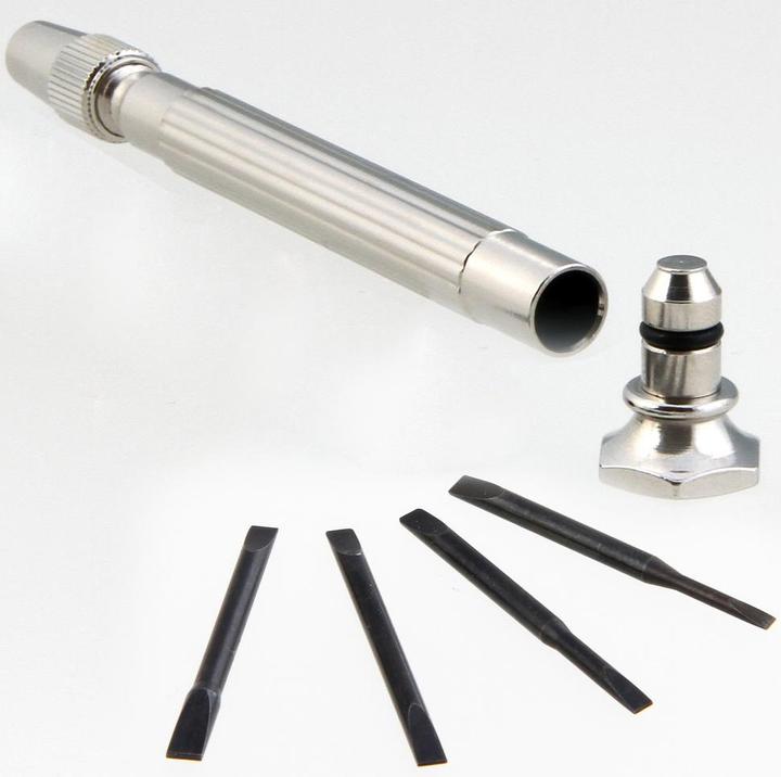 Produktbild Dönges Uhrmacherschraubendreher mit vier Klingen, Klingenbreite 1,2 - 3 mm (Schlitzschrauben)