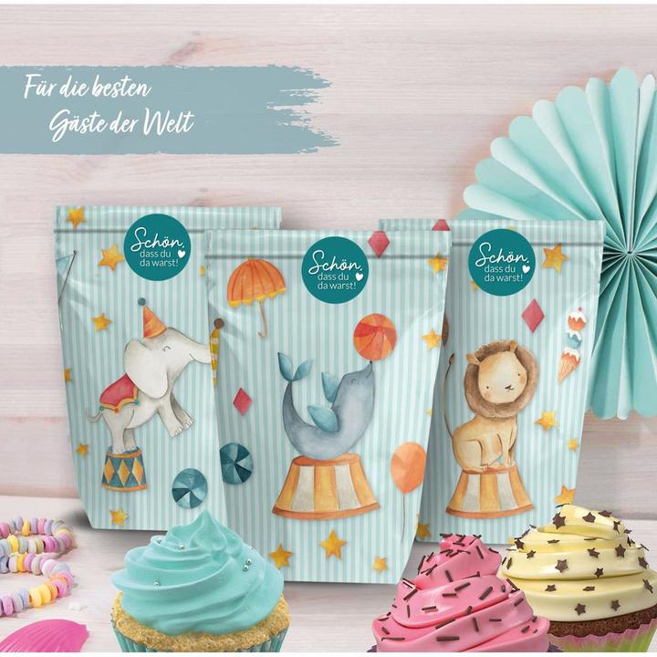 Produktbild Papierdrachen 12 Geschenktüten zum Geburtstag – Zirkus (Geschenktüte, 12 x)