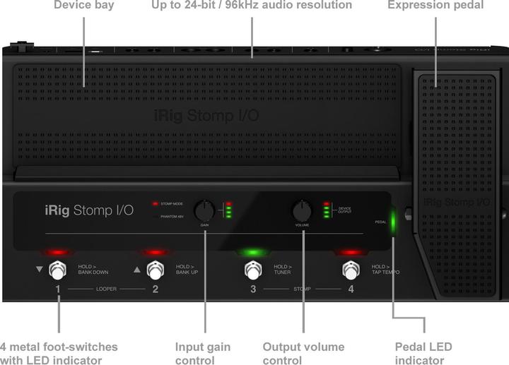 Produktbild IK Multimedia iRig Stomp I/O + AmpliTube 5 Bundle (USB)