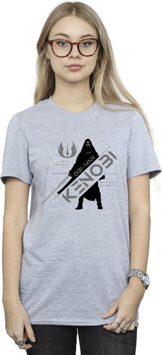 Actual product image Star Wars Womens/Ladies Obi-Wan Kenobi Jedi Knight Cotton Boyfriend T-Shirt (L)