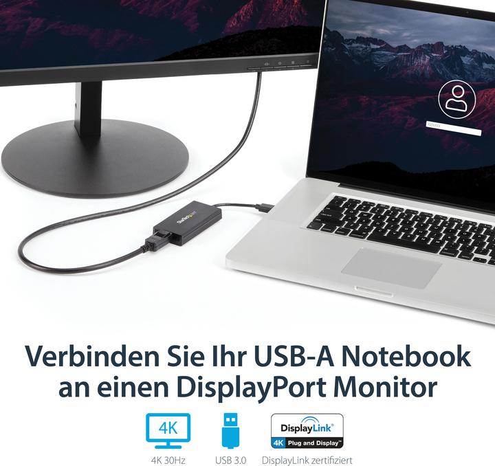 Produktbild StarTech USB A – Displayport (USB 3.0, 9 cm)