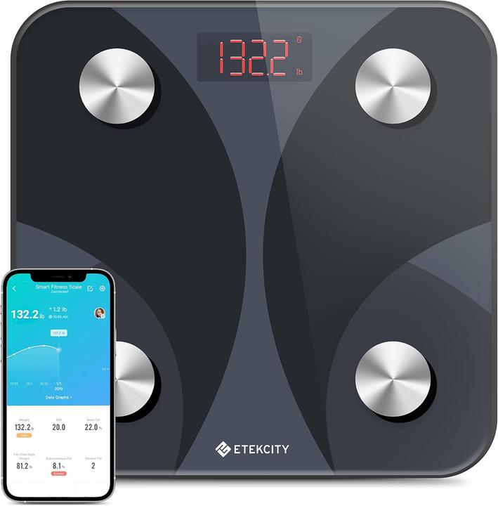Immagine prodotto Etekcity Digitale Körperfettwaage mit Bluetooth und App-Unterstützung (180 kg)