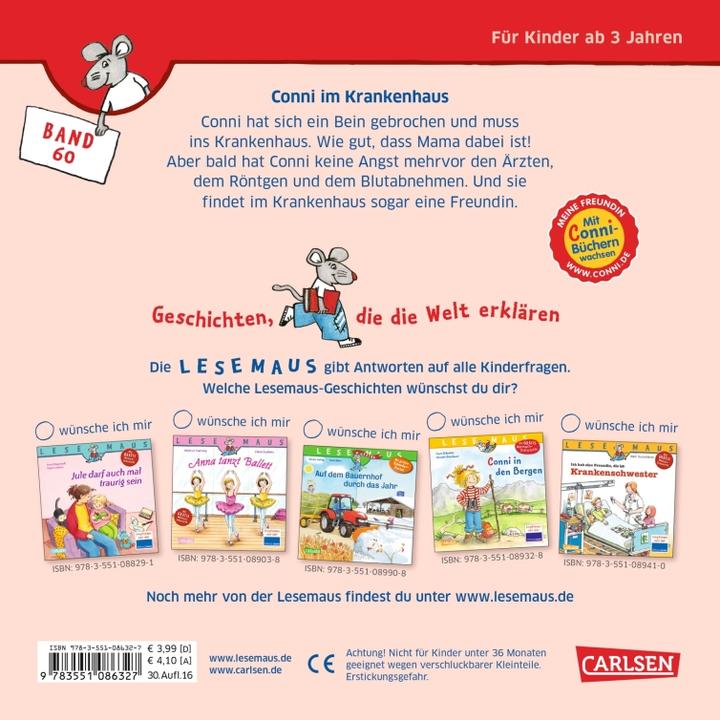 Produktbild Conni im Krankenhaus (Deutsch, Liane Schneider, 1998)
