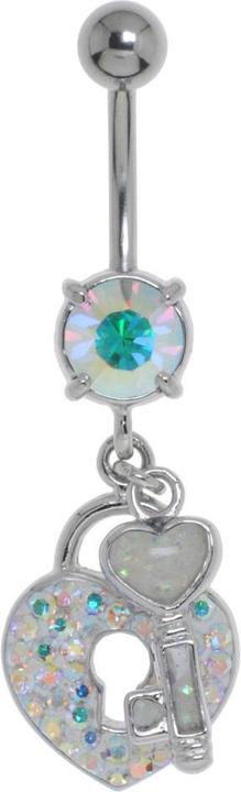 Bijouteria Bauchpiercing (Chirurgenstahl 316L, Kristall, Messing rhodiniert)