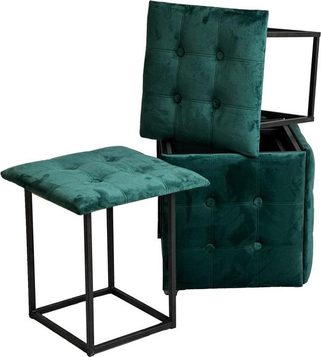 Produktbild Go Gift Puff-Transformer 5in1 - 5 Hocker in 1 Pouffe Flasche grüner Samt