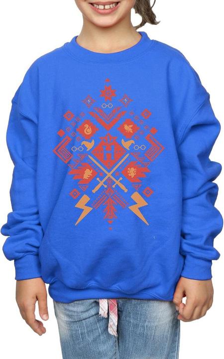 Actual product image Girls Christmas Fair Isle Sweatshirt (128)