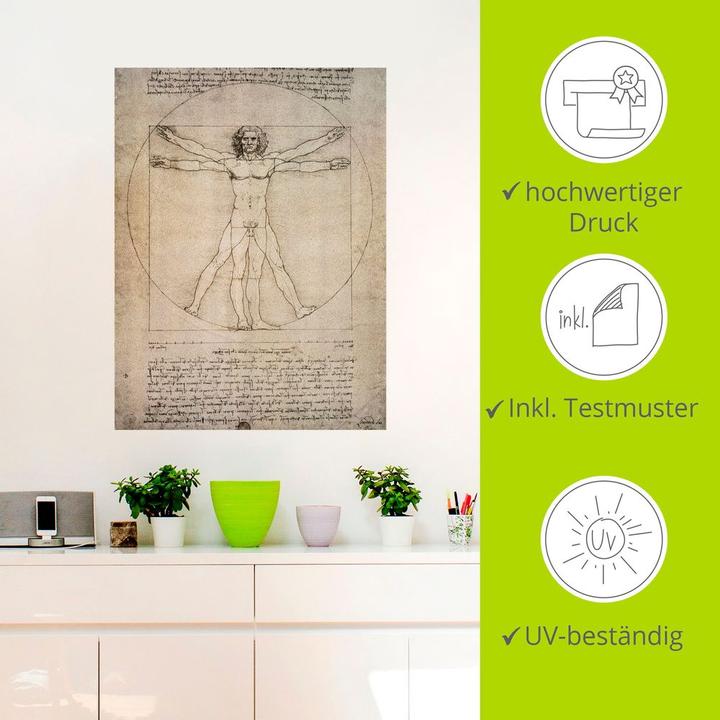 Image du produit Artland Dessin des proportions, d'après Vitruve. 1490 T6SM (90 x 120 cm)