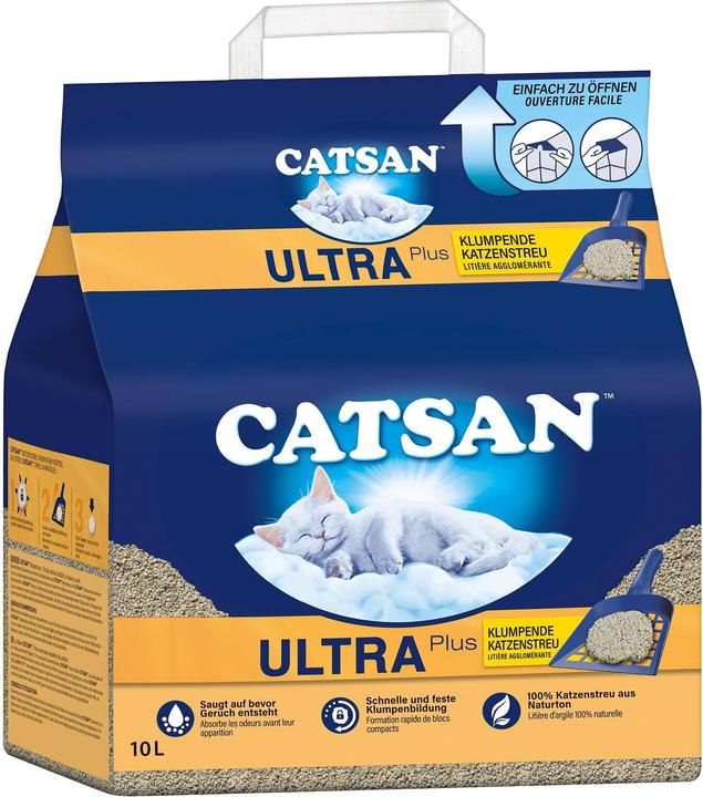 Catsan Ultra Plus (Klumpend, Neutralisierend, Biologisch abbaubar, 10.30 kg)
