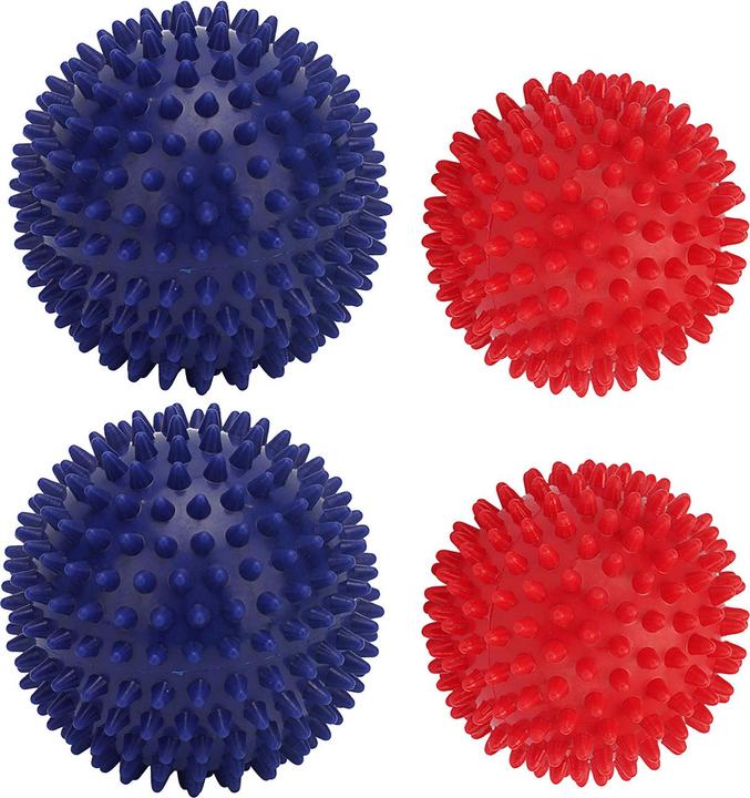 Actual product image Casativo 4 massage balls with nubs in 2 sizes for reflexology, 9 and 7.5 cm