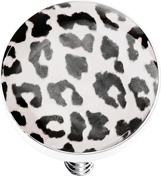 Immagine prodotto Star Piercing Disco dell'ancora dermica con motivo leopardato bianco (Acciaio chirurgico 316L, senza ottone)