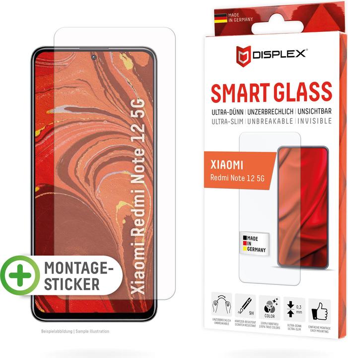 Productafbeelding Displex Smart Glass, Displayschutzfolie (1 Stuk, Xiaomi Redmi Note 12 5G)