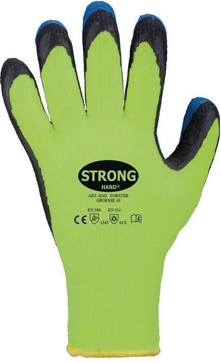 Image du produit Stronghand Gant Forster taille 11 jaune néon/bleu EN 388, EN 511 catégorie EPI II polyester avec latex (11)
