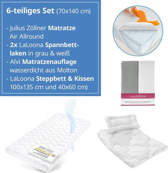 Produktbild Julius Zöllner 6-tlg. Matratzen-Set für Kinderbett 70x140cm - Babymatratze Babymatratzen & Kindermatratzen (70 x 140 cm)