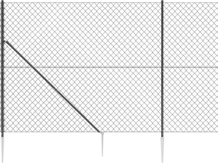 Actual product image VidaXL Maschendrahtzaun mit Bodenhülsen Anthrazit 1,6x25 m