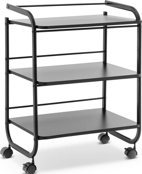 Physa Kosmetikwagen Arbeitswagen Beistellwagen Salon-Trolley 3 Ablagen Black