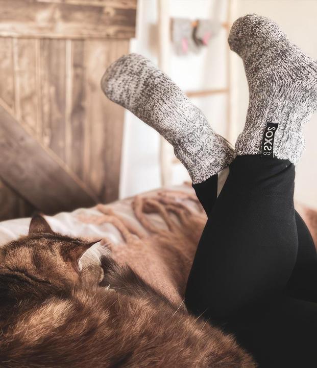 Image du produit Soxs Chaussettes en laine grise pour femmes et hommes Jet Black, chaussettes pour mollets (Une unité par pack, 44 - 48, 43 - 46, 42 - 46)