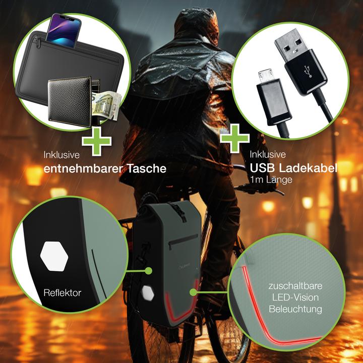 Produktbild Eloneo Fahrradtasche für Laptop (28 l, Gepäckträgertasche)