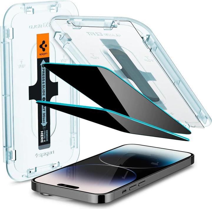 Actual product image Spigen EZ FIT GLAS.tR (1 Piece, Apple iPhone 14 Pro)