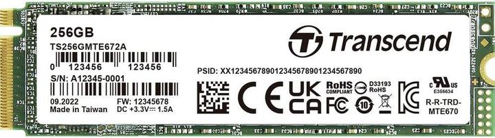 Immagine prodotto Transcend 256 GB SSD PCIe interno TS256GMTE672A-VS1 (256 GB, M.2 2280)