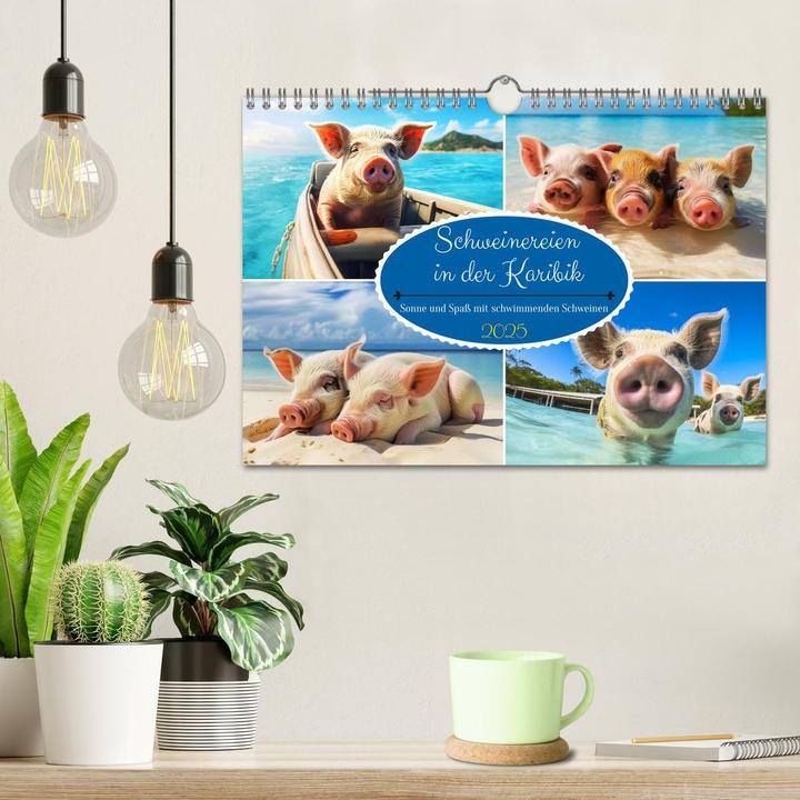 Produktbild Schweinereien in der Karibik. Sonne und Spa mit schwimmenden Schweinen (Wandkalender 2025 DIN A (A4, Kein Einband, Deutsch)