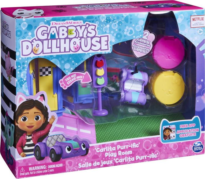 Actual product image Spin Master Gabby's Dollhouse Carlita Purr-ific Play Room