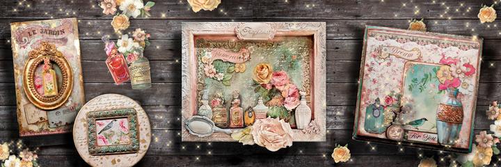 Actual product image Stamperia Motif straw silk "Album of Roses", DIN A4 (28 g/m², 1 x)